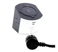 Base multiple de carga 2 tomas 2P+TT 16A +USB tipo A y C Legrand 694506 Blanco/Gris Oscuro