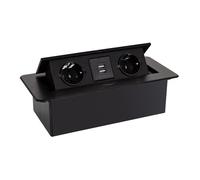 Base Múltiple Empotrable 2 Enchufes Tipo F + 2xUSB