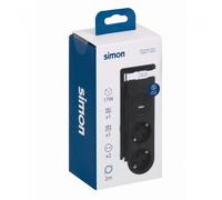 Base múltiple SIMON con clip para fijación de mesa 2 tomas 16A 250V + 2 USB cable 1,5m 3G1,5