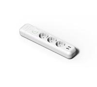 Base múltiple3 tomas TT 16A con interruptor y USBFAMATEL 2533Blanco