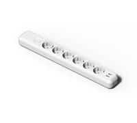 Base múltiple6 tomas TT 16A con interruptor y USBFAMATEL 2536Blanco