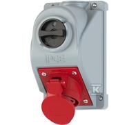Base mural con interruptor Combo-Pol 32A 400V 3P+T+N 0-1 IP44 96062540W