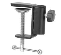Base Negra de Aleación de Aluminio del Soporte de Micrófono | Abrazadera de Montaje en Mesa, Tornillo Protector, Uso en Escritorio y Escuela, Compatible Ajuste Regulable