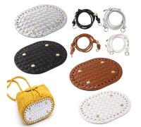 Base para Bolsos de Crochet, Tejer Leder Taschenboden, Crochet Bolsa Inferior, Apto para Cestas Trenzadas de Fabricación Propia y Bolsos Trenzados de Mano, Ovalada, 8 Piezas