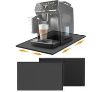 Base para cafetera, 48 x 30 cm, alfombrilla de silicona con borde para De Longhi Magnifica Philips LatteGo Siemens Krups, cafetera automática, accesorio de silicona, fácil de mover y limpiar, color