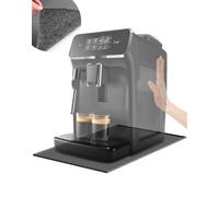 Base para cafetera, alfombrilla de silicona con borde, fieltro, fácil deslizamiento, resistente al agua, base de silicona, para De Longhi Magnifica Philips LatteGo, 48 x 30 cm, gris