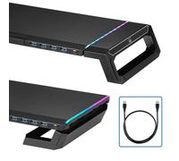 Base para Monitor Ewent Foldable RGB c/ Hub USB 3.0 Negro