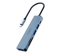 Base para portátil CoolBox MiniDock C61 USB-C HDMI 4K 2xUSB-A PD SD/MicroSD Gris