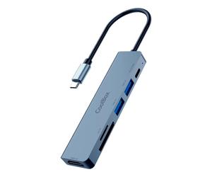 Base para portátil CoolBox MiniDock C61 USB-C HDMI 4K 2xUSB-A PD SD/MicroSD Gris