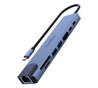 Base para portátil CoolBox MiniDock C81 USB-C HDMI 4K 2xUSB-A SD RJ45 aluminio