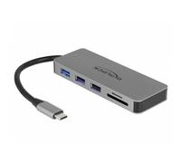 Base para portátil DeLock 87743 USB-C HDMI SD Lector 87 W PD Metal Gris