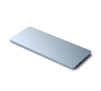 SATECHI USB-C Slim Dock para iMac De 24" con Carcasa Sin Herramientas para M.2 PCIe NVMe y SATA SSD - Puerto De Datos USB-C, USB-A, 2 USB 2.0, Lector De Tarjetas Micro/SD (Azul)