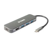 D-Link DUB-2333 base para portátil y replicador de puertos Alámbrico USB Tipo C Gris