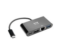 Tripp Lite Adaptador multipuerto USB-C a HDMI USB Tipo C a HDMI, Carga PD de 60 W, Negro (U444-06N-HGUB-C)