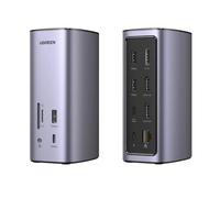 Base para portátiles Ugreen USB-C 12-en-1 Plata
