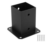 Base para Poste 100 x 100 x 150 mm, Soporte para Postes de Madera, Casquillo de Suelo Base Atornillable, Soporte Poste Madera Anclaje de Suelo para Valla de Poste Zapatas de Viga