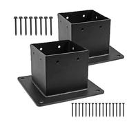 Base para poste de 100 x 100 mm | 2 piezas Base de poste Dimensión interior 8,4 x 8,9 cm - Soporte para pérgolas de madera - Para valla jardín Recinto Patio Veranda Trasero Patio Pérgolas