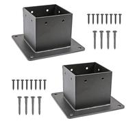 Base para postes de terraza Kit de base de anclaje for poste de brida de 4x4 for terraza con tornillos de acero galvanizado(2pcs)