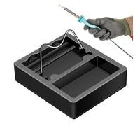 Base para soporte de hierro: soporte de hierro para soldadura, soporte de resorte resistente al calor con bandeja de esponja, estante de seguridad de metal duradero, soporte base estable para la