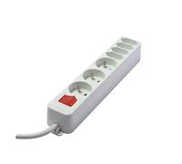Base pararrayos 3 x 16 A + 4 x 2,5 A con interruptor - 3 m - Blanco