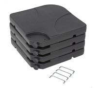 Base Parasol Rellenable Cuadrada 4 Piezas 50x50x7,5 Cm, Negro