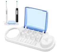 Base Porta Cepillos,Porta Cepillos,Base De Cepillo De Dientes,con 4 Fundas para la Cabeza del Cepillo de Dientes y Soporte de Carga, para Almacenamiento de Accesorios de Cepillo de Diente