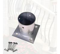 base poste Base De Anclaje De Brida De Acero Inoxidable, Base De Poste De Tubo Redondo Con Tornillos Y Accesorios, Parte Inferior(ID x H 120 X 100mm)