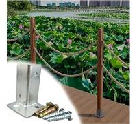 base poste Soporte Atornillado Resistente Al Viento, Kit De Soporte Para Base De Poste Con Tornillos Y Accesorios, Anclaje De Acero Inoxidable Para(18pcs)