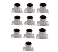 Base Redonda Para Poste De Terraza, Base De Anclaje De Acero Inoxidable Con Tornillos Para Barandilla, Terraza, Balcón Y Jardín, Soporte Para Poste De Buzón Exterior, 10 Unidades, Diámetro 40 Mm (1,6