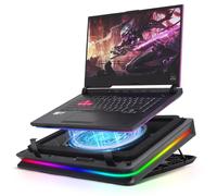 Base Refrigeradora Portatil, Base refrigeradora portatil Gaming RGB con Velocidad Ajustable Ventilador Turbo de 18 cm, Refrigerador Portatil para Enfriamiento Rápido de Portátiles de 13-19 Pulgadas