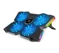 Spirit Of Gamer, Base Refrigeradora Portatil de 10" a 17", 4 Ventiladores Silenciosos, Compatible con PS5, PS4, Xbox y PC, Placa de Enfriamiento Retroiluminada RGB, Soporte Ventilador Portatil