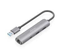 Base replicadora Aisens ASUC-4P035-GR USB-A Ethernet Gigabit 2xUSB-A 1xUSB-C Gris 15 cm