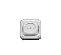 Base schuko color blanco sin toma de tierra. Superficie serie premium 16A/250V.