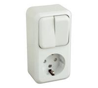 Base schuko con doble interruptor de color blanco electro dh 36.470/bd