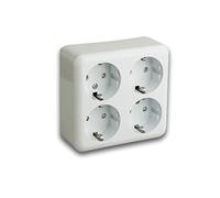 Base Schuko de 4 tomas 3680W 250V 16A (Base 4 tomas)