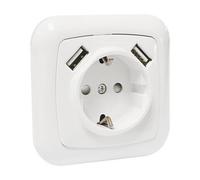 Base schuko empotrar con 2 tomas usb