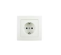 Base schuko empotrar y interruptor simple serie clasica color blanco 16A/250V (1 toma)