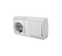 Base Schuko MUR96U con cruzamiento ancho, para instalación mural, ideal para conexiones eléctricas seguras y funcionales.