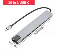 Base USB C 11 en 1 con adaptador multipuerto Ethernet VGA compatible con HDMI 4K, audio PD SD/TF de 100 W para Surface/HP/Dell/Lenovo/MacBoo