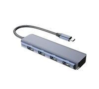 Base USB C de aluminio de 10 Gbps, 4 puertos, USB C a USB 3.2, adaptador multipuerto portátil USB C para PC y portátil