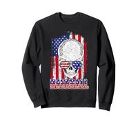 Baseball American Flag Skull Sunglass Patriotic 4th July Sudadera