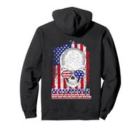 Baseball American Flag Skull Sunglass Patriotic 4th July Sudadera con Capucha