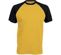 Baseball - Camiseta Bicolor Manga Corta - Yellow/Black, M, Unisex