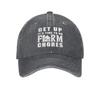 Baseball Cap Get Up It's Time To Do Farm Chores Classic Trucker Cap Dad Hat For Running Hiking Walking Lavable Gorra Clásico Basecap para Outdoor Deporte Verano