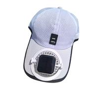 Baseball Cap with Solar Fan - Wide Brim Hat | Solar-Powered Rechargeable Fan Sun Hat - UV Protection Long Brim Mesh Acrylic | Summer Fishing Outdoor Sunshade Men Women