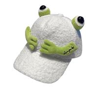 Baseball Caps Baseballkappe mit Froschmotiv für gemütliche Wintermütze, weiches Fleecefutter mit gesticktem Tierdesign, verstellbarer Riemen für draußen, blanda., Talla única