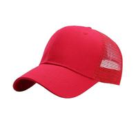 Baseball Caps Trucker Hat Baseball Cap Strukturiertes Schlichtes Design 6 Panel Einstellbare Größe, rojo, Talla única