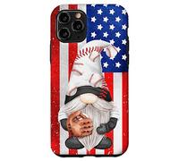 Baseball Catcher For Dad with American Flag Patriotic GNOME Carcasa para iPhone 11 Pro