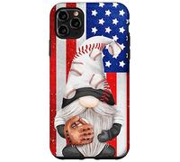Baseball Catcher For Dad with American Flag Patriotic GNOME Carcasa para iPhone 11 Pro MAX