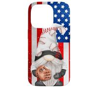 Baseball Catcher For Dad with American Flag Patriotic GNOME Carcasa para iPhone 14 Pro